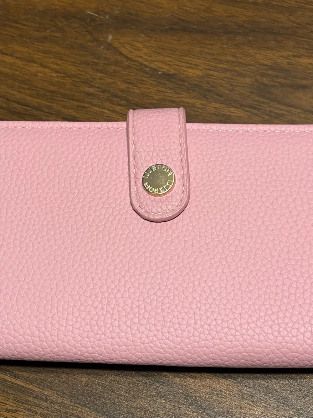 Florelli Pink Leather Wallet with Gold Logo